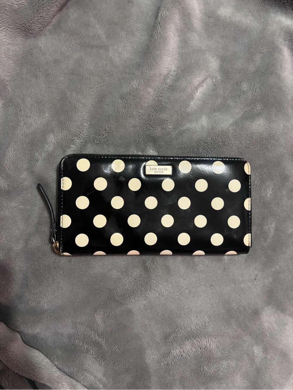 kate spade Black Polka Dot Zip-Around Wallet